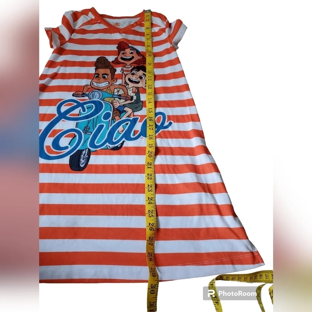 Disney Girls Night Gown Sleep Shirt Luca Alberto Giulia Ciao Vespa EUC Size 7/8